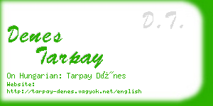 denes tarpay business card